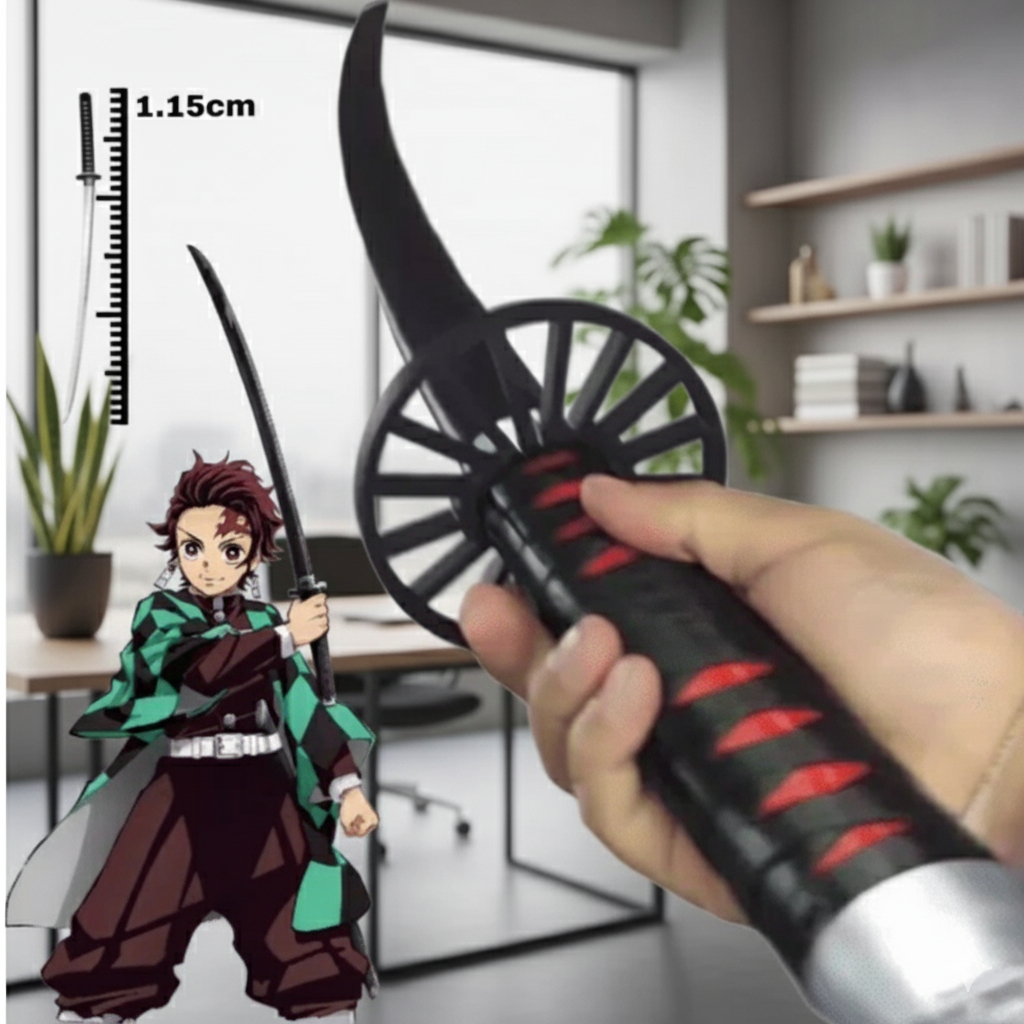 Katana Tanjiro Demon Slayer 115cm Retrátil | Espada Cosplay | Decoração | Lâmina Plástica Sem Corte