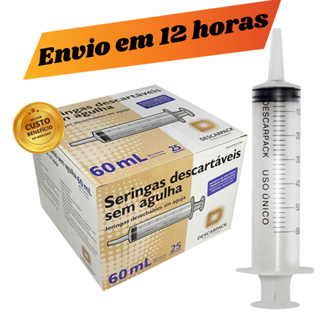 Seringa Descartável 60 mL Descarpack Estéril com Bico – Uso Médico, Hospitalar e Domestico em Oferta na Shopee