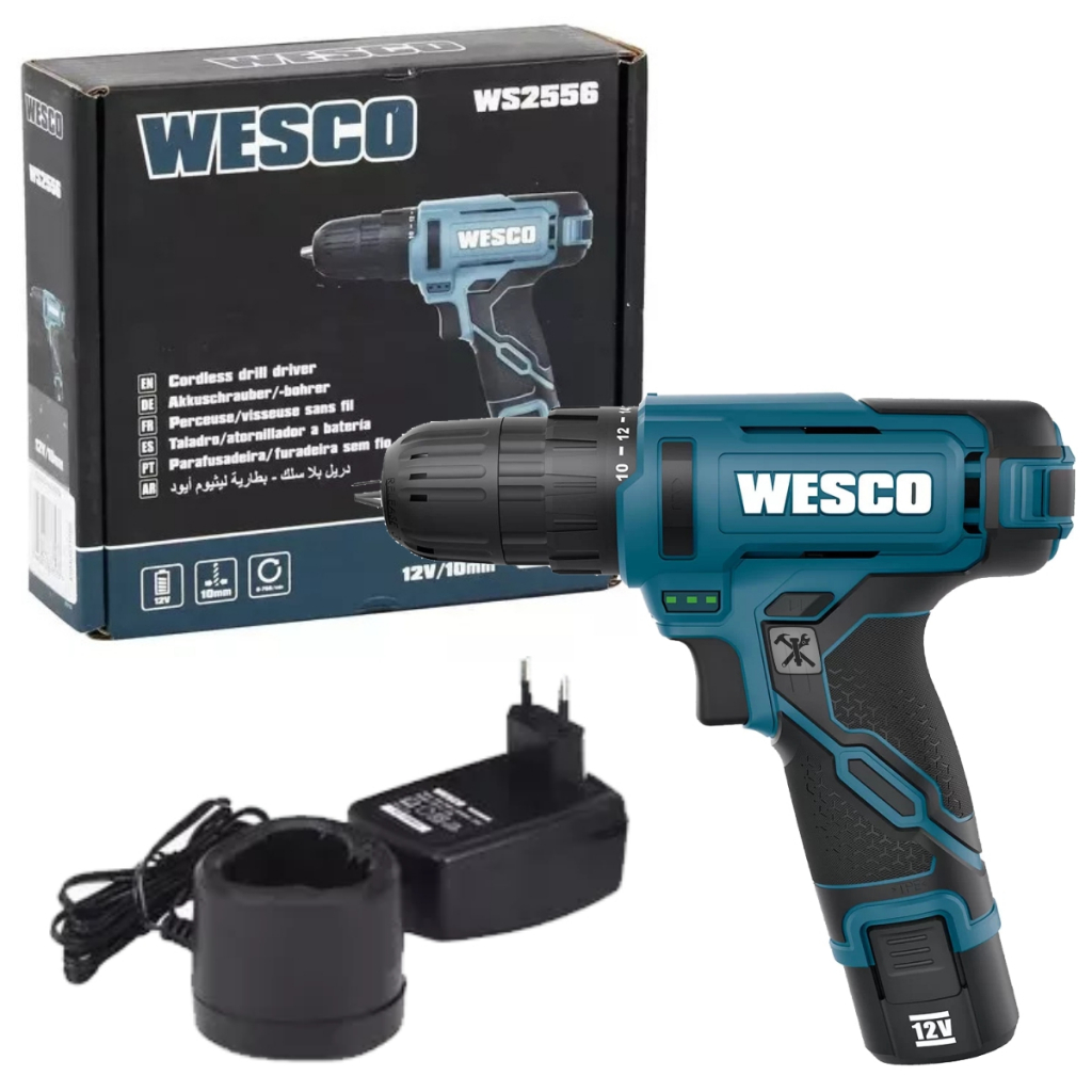 Parafusadeira Furadeira Com Indicador 12v Wesco Bivolt Ws2556