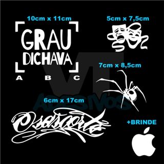 Kit de Adesivo grau dichava osascorte aranha chora agora ri depois para moto para bike em Oferta na Shopee