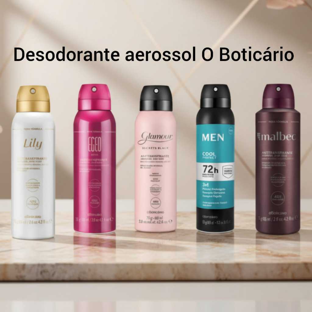 Desodorante Antitranspirante Aerosol Feminino - O Boticário 75g/125ml em Oferta na Shopee