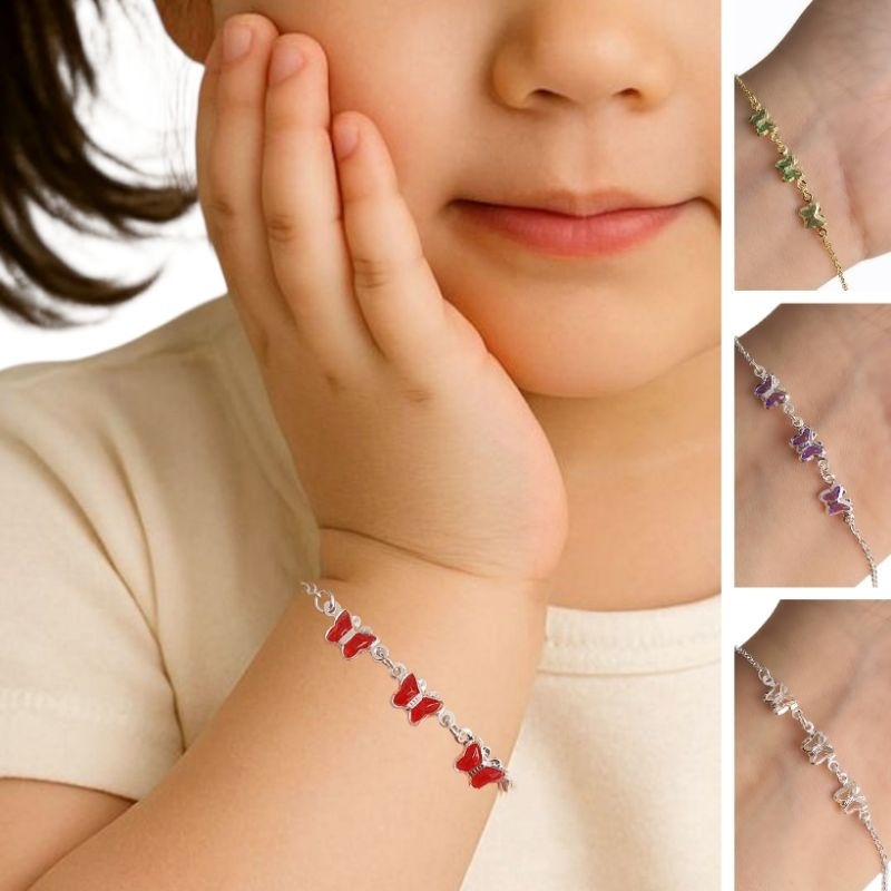 Pulseira Borboleta infantil RN Bebe e crianças Hipoalergênico