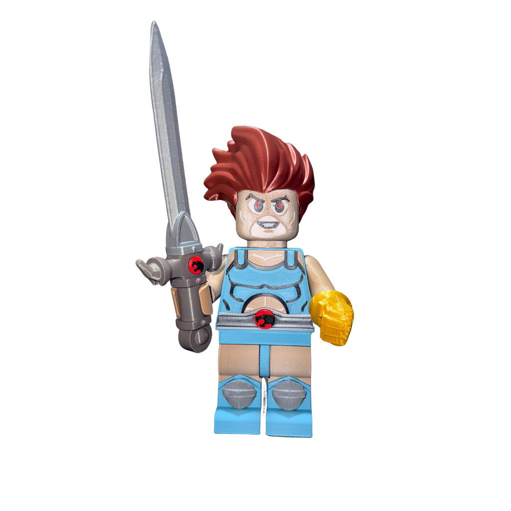 BONECO LION THUNDERCATS BIG BRICK ESTILO LEGO GEEK COLECIONÁVEL IMPRESSÃO 3D BRINQUEDO PRESENTE