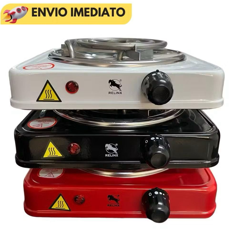 Imagem Fogareiro Elétrico 1000 Watts Fogão Cooktop 1 Boca Qualquer Panela Portátil Casa Camping 110V 220V Promoção