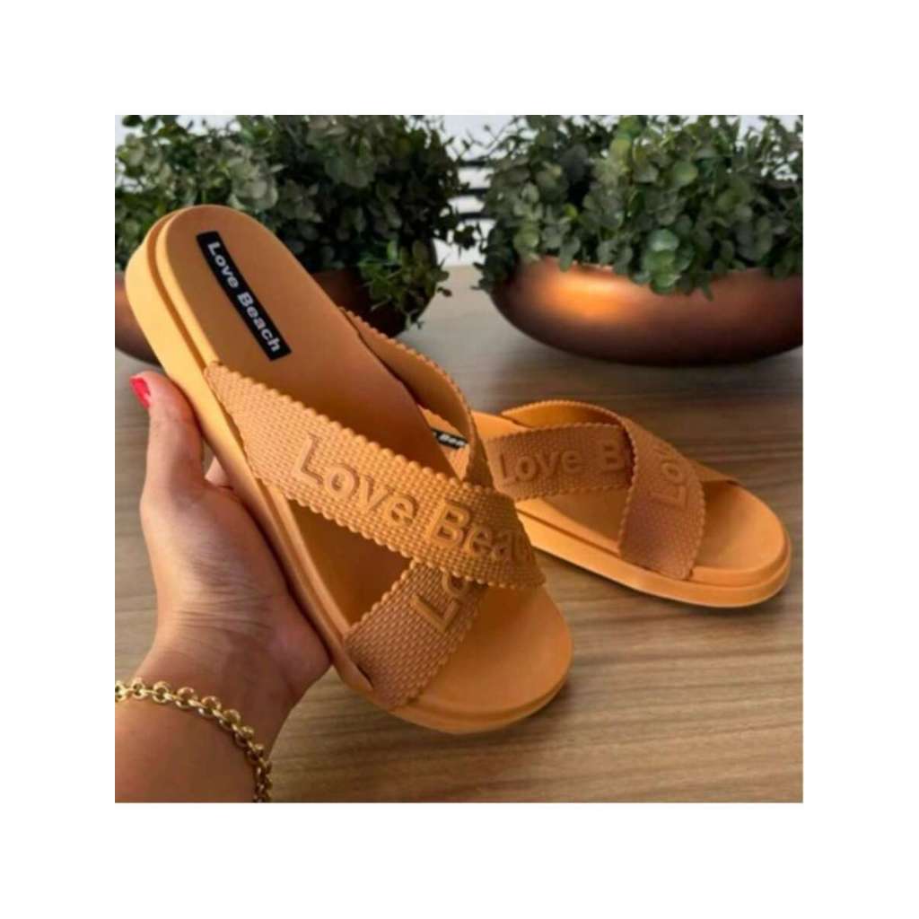Sandália Papete love, lançamento, leve, muito confortável, tendência da moda, envio imediato