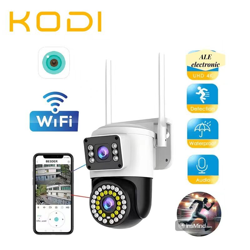 Câmera de Segurança Wi-Fi Externa 6MP Dual Lens - PTZ 360° Visão Noturna - Sirene À Prova D