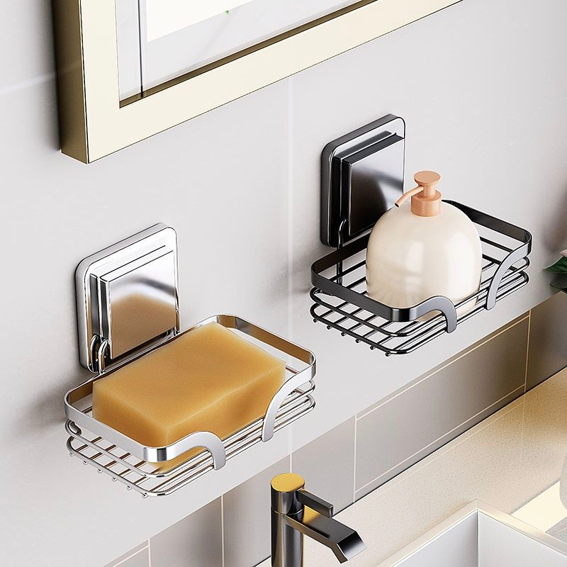 Saboneteira de Parede para Banheiro em Aço Inox, Antiferrugem, Fixação Forte Sem Furo