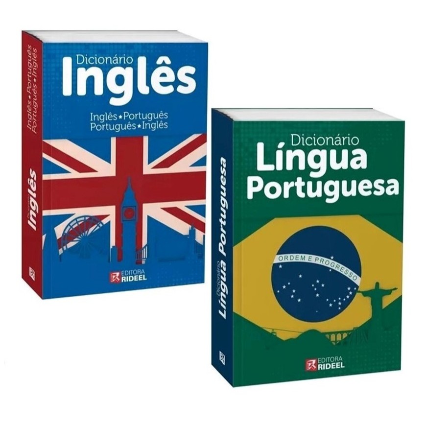 Kit Dicionário Escolar Português e Inglês 20 Mil Verbetes Cada, Com Separação Silábica em Oferta na Shopee