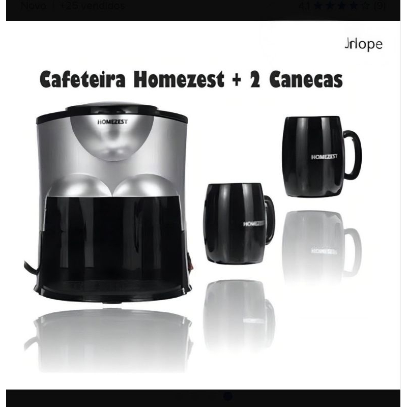 café expresso Cafeteira 2 Copos Homezest 300ml 110V