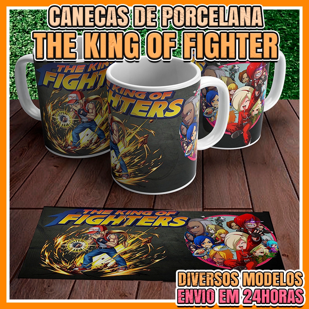 Caneca The King of Fighters 325ml • KOF 98, Kyo, Iori, Terry, Mai e Mais • Caneca Gamer Retrô Geek