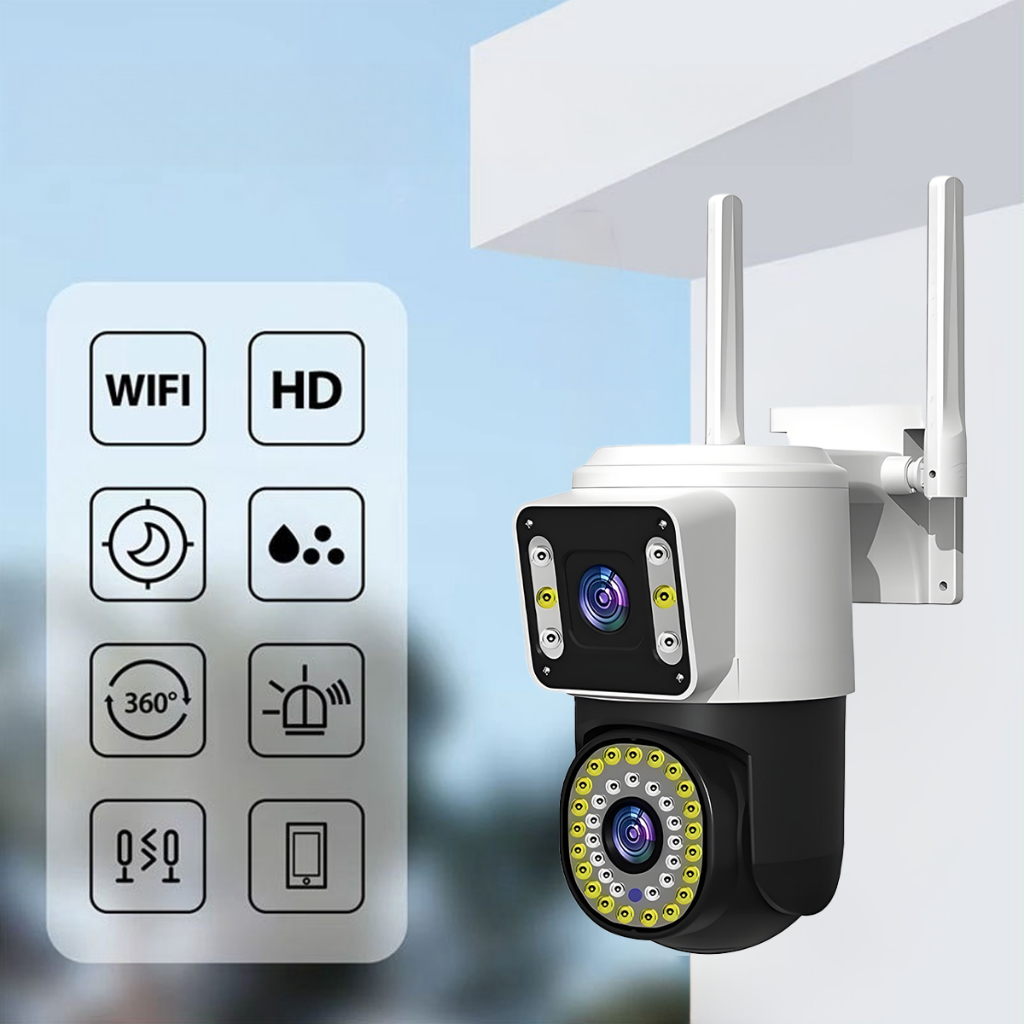 Câmera Dome IP Wireless PTZ de Dupla Lente, Detecção de Humanos com IA, Segurança Residencial-G1