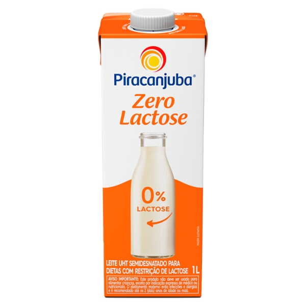 6 Leite Semidesnatado Piracanjuba Zero Lactose 1L - NÃO CONTÉM GLÚTEN