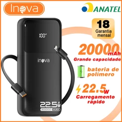 INOVA power bank 20000 mah turbo Carregador Portátil Universal Original Com cabo de dados 10000mAh