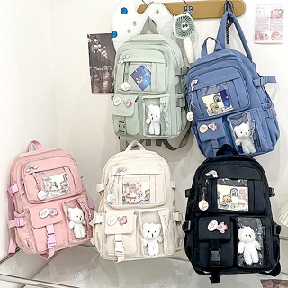 Mochila Escolar Unissex De Grande Capacidade, Impermeável, Estilo Coreano E Fashion Para Campus em Oferta na Shopee