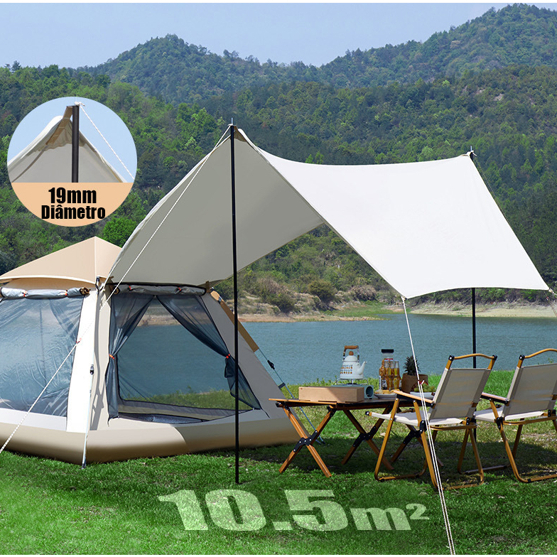 Barraca Camping Grande Impermeável1-4 Pessoas Acampamento Tenda Família