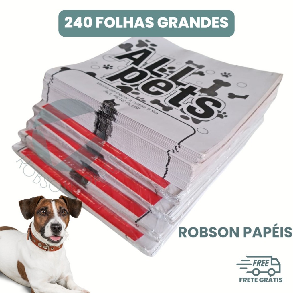 Jornal Pet 4kg 224 Folhas Grandes 58x65. em Oferta na Shopee