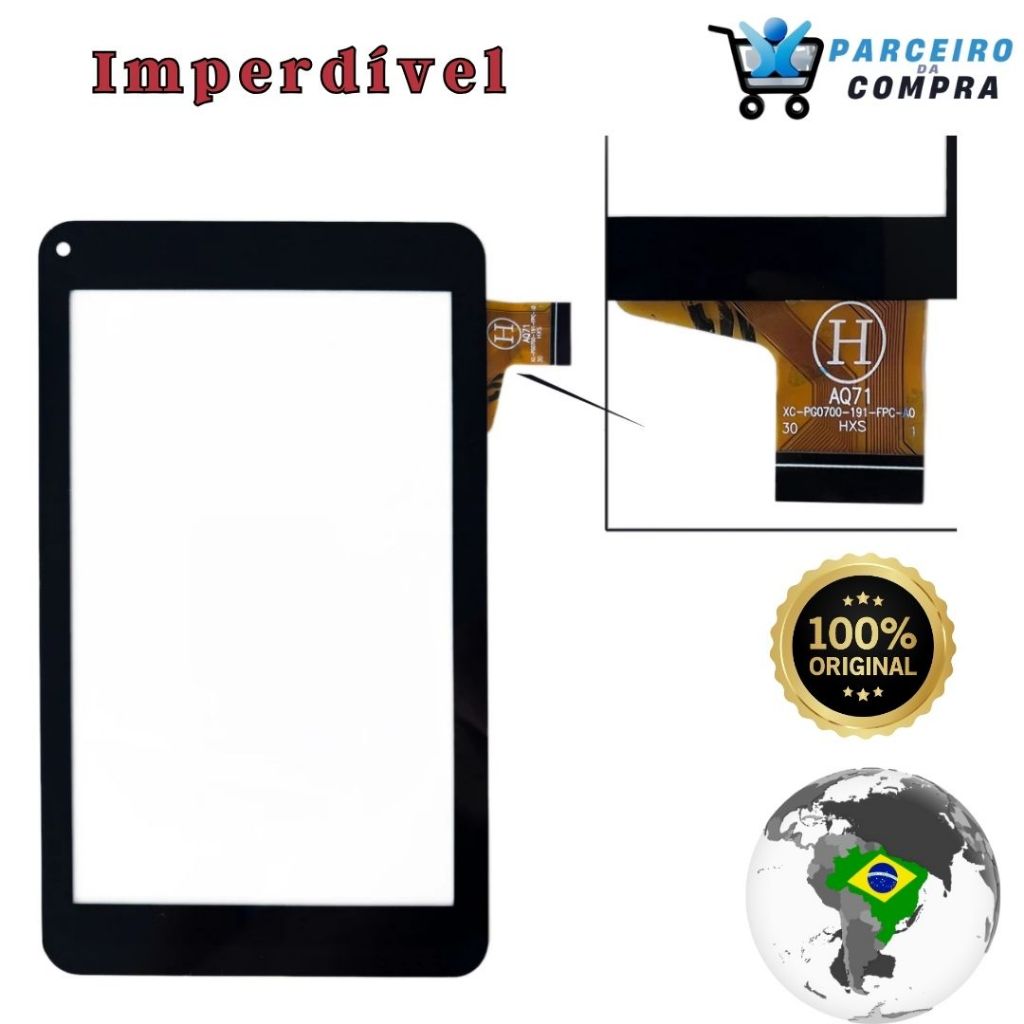 Tela Touch Screen para Tablet CCE TR7113 / DL / Multilaser - 30 Vias Oferta UP!!!