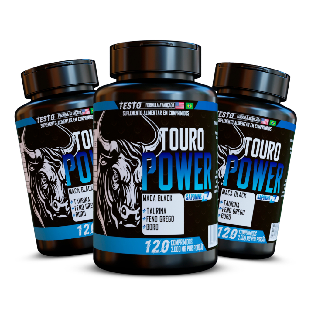 Touro Power 120 Comprimidos 1000mg - Feno Grego, Boro, Taurina, Maca