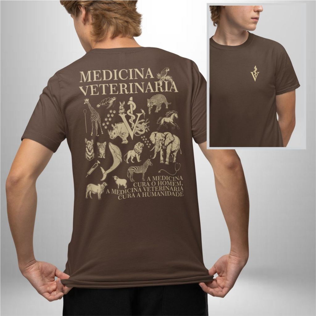 Camiseta Curso Medicina Veterinaria Camisa Veterinaria Animais Silvestres 100% Algodão Premium em Oferta na Shopee