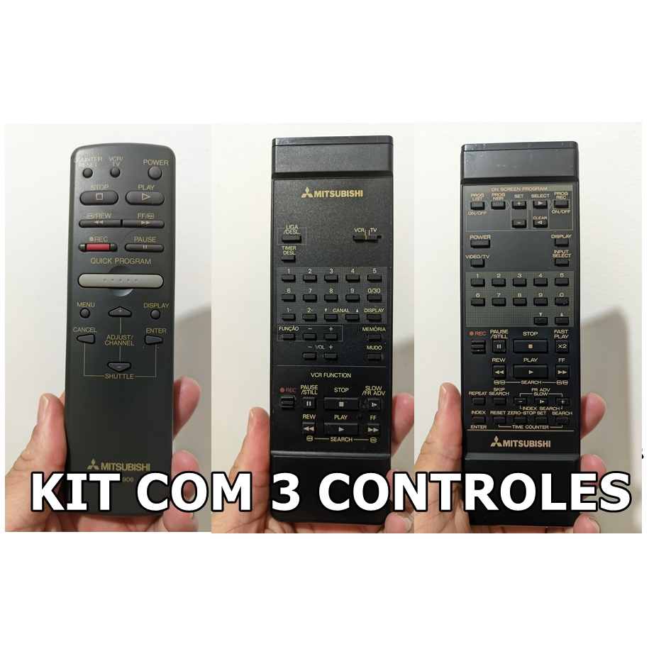 Controle Remoto  Video Cassete Mitsubishi - KIT COM 3