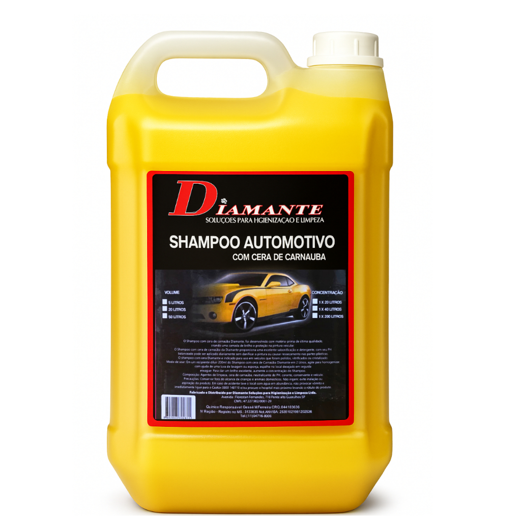 Shampoo automotivo com Cera de Carnaúba pH Neutro - Para Todas as Cores de Veículos 5 Litros em Oferta na Shopee