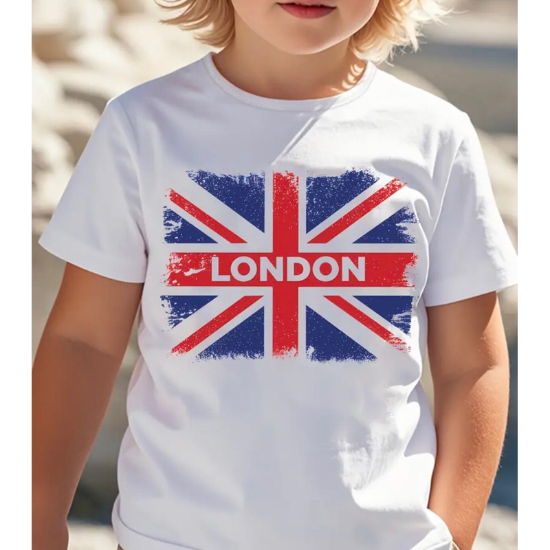 Camisa Camiseta Infantil LONDON Exelente Acabamento Leve Confortável Estilosa Perfeita Dia e Noite 100%  Algodão