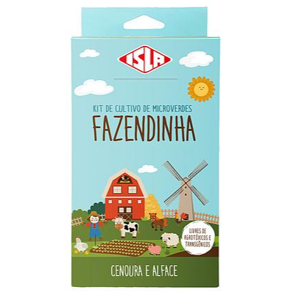 Microverdes Cenoura e Alface - Kit de Cultivo Fazendinha Isla em Oferta na Shopee