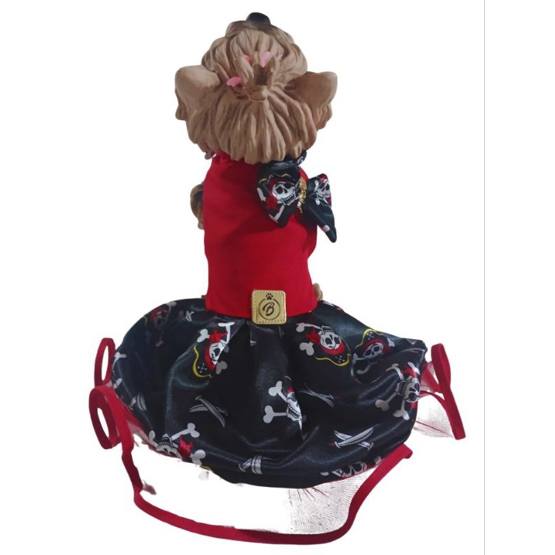 Vestido Beta Moda Pet Halloween Caveira