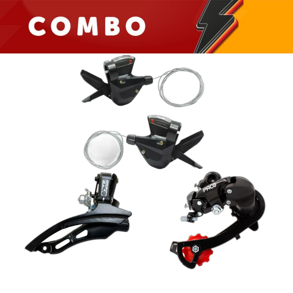 Kit Alavanca de Câmbio 21v S/Manetes + Câmbios Dianteiro + Traseiro Sunrun 7V Index 21v