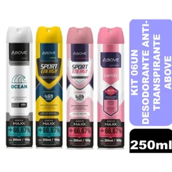 Kit 06un Desodorante Aerosol Antitranspirante Above 250ml