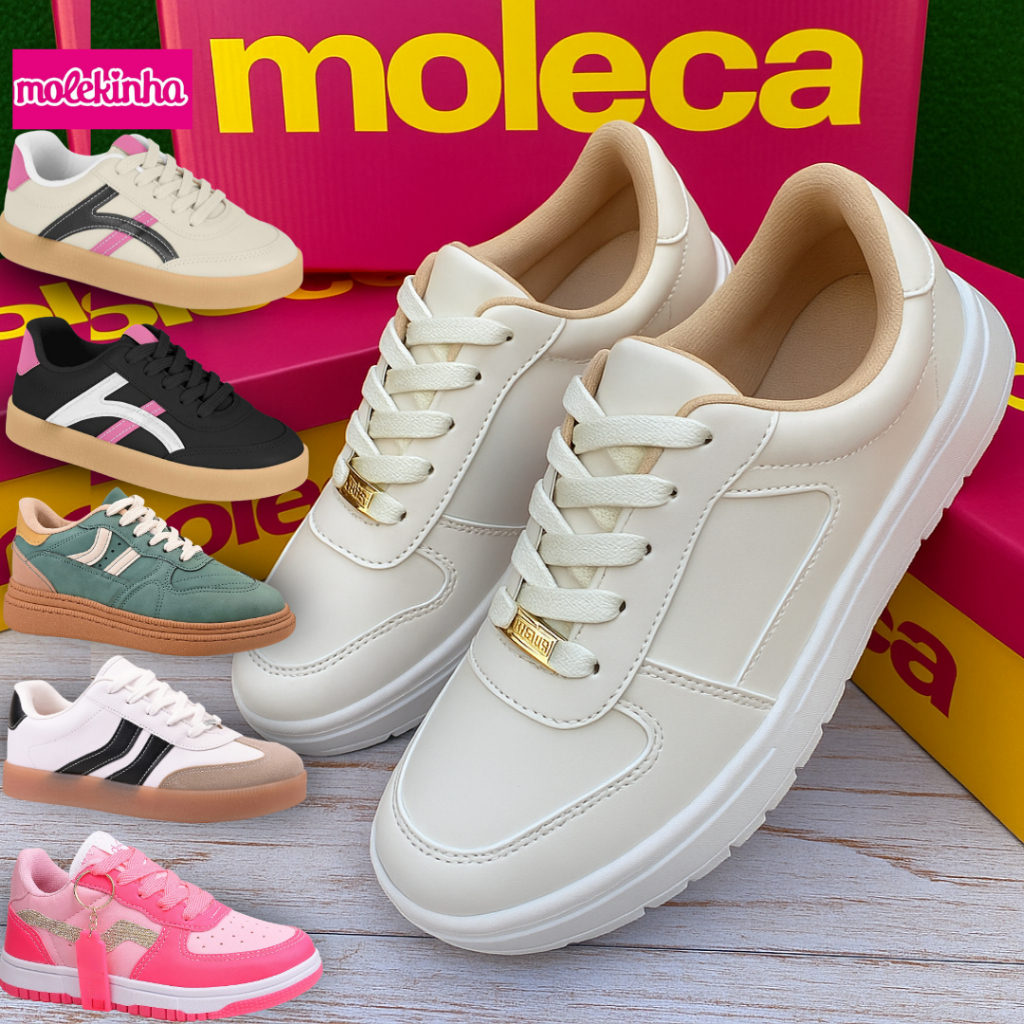 Tênis feminino Sapato Branco Adulto infantil  todos originais Moleca Beira rio Molekinha Lançamento
