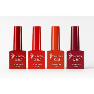 Kit Com 4/3/2 Esmaltes em Gel Tons Vermelhos K&S - 10ml