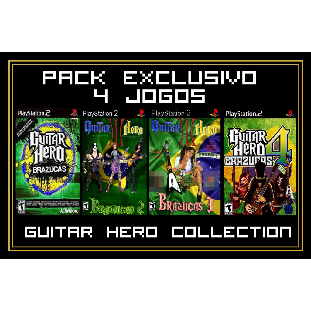 Guitar Hero Brazucas 1,2,3 & 4 Collection (4 Jogos) Ps2 Mega Promoção