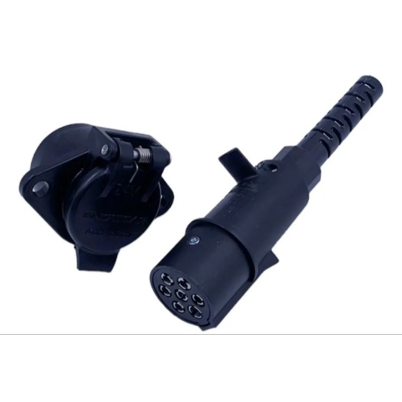 Kit Tomada Macho Fêmea Reboque Carreta Automotiva Bivolt 12V/ 24V