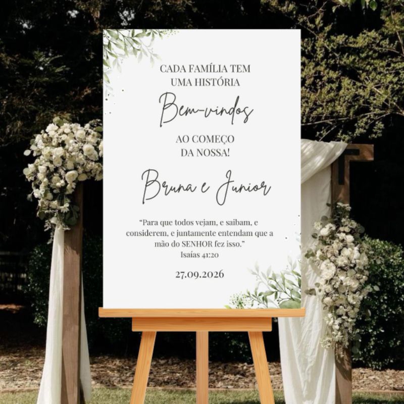 Placas Recepção Decorativo Casamento Cada Família Bem Vindos