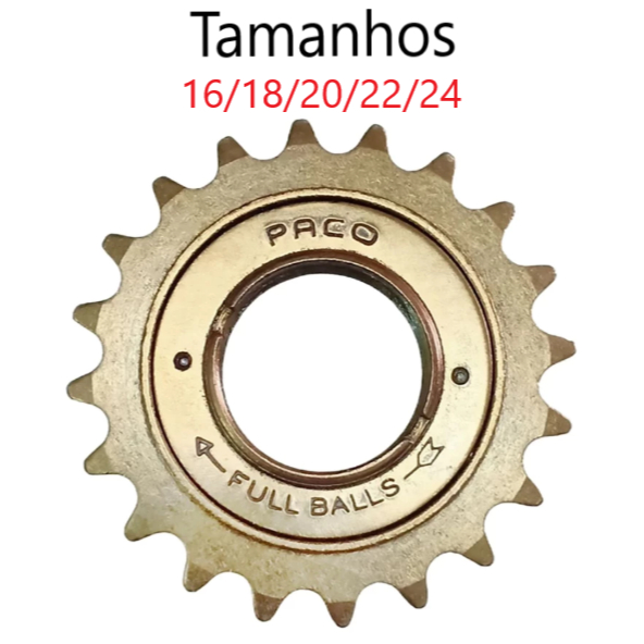 Catraca Roda Livre Esferada Dourada Bike Mtb 16/18/20/22/24 Dentes Bicicleta