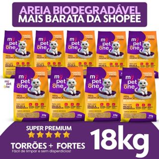 Kit 9 Areia Biodegradável Gatos Bio Gold Grossa MyPetOne 18kg em Oferta na Shopee