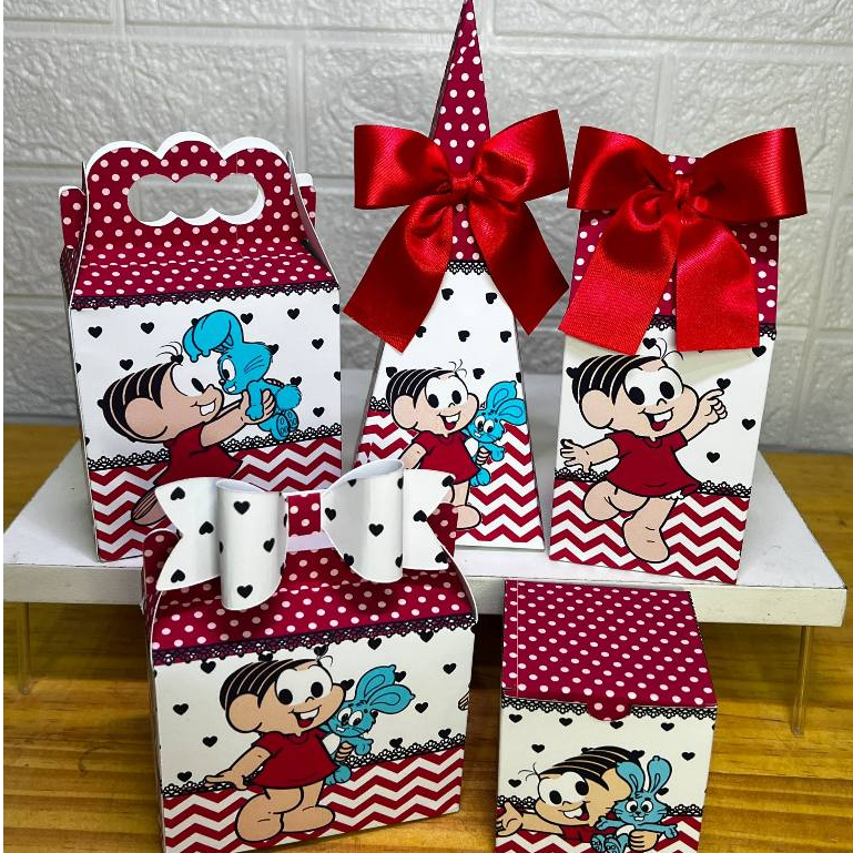 kit caixas Personalizado tema MÕNICA , caixinhas e lembrancinhas para festa infantil ANIVERSSARIO TURMA DA MONICA