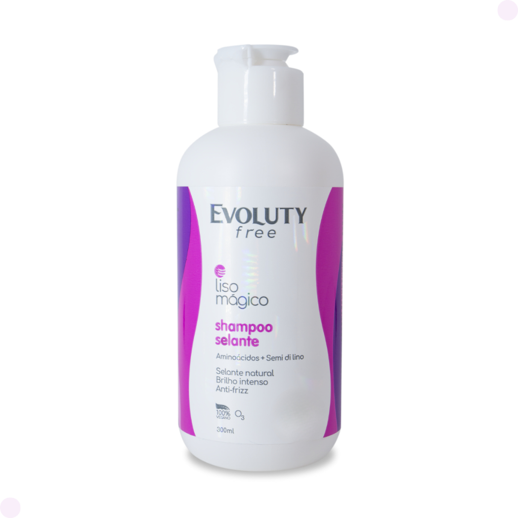 Shampoo Selante Semi Di Lino Liso Mágico Evoluty Free 300ml Efeito Liso Proteção Térmica Anti Frizz