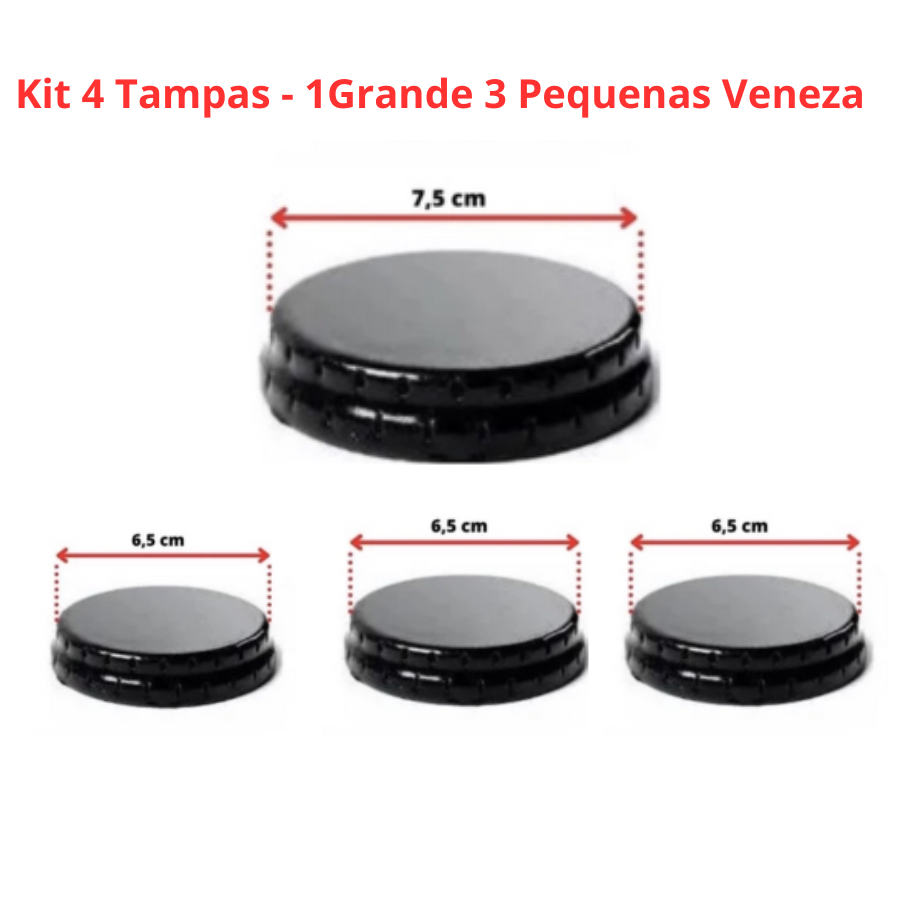Kit Chama Fogo Para Boca De Fogão Espalhador Esmaltec 1 Peça Grande E 3 Peças Pequnas