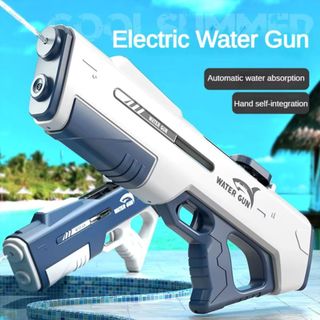 Pistolas de Água Elétricas, Jateadores de Água de Sucção Automática, Azul com Branco XHL_STORE