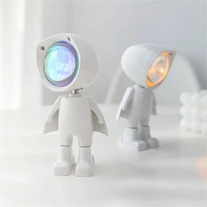 Luminária Projetora Astronauta 13cm Funcionamento Via USB
