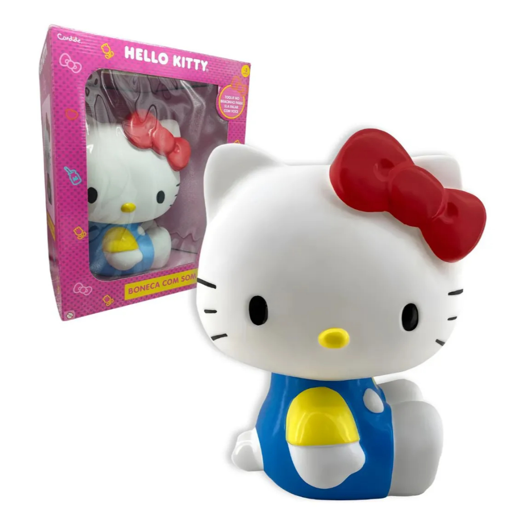 Boneca Hello Kitty 30cm De Vinil Com Falas - Candide 5971 em Oferta na Shopee