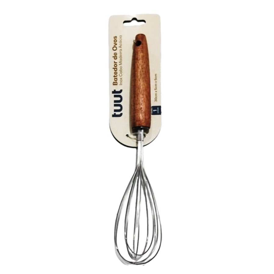 Utensilio Batedor de Ovos Fue Cabo Madeira Acácia