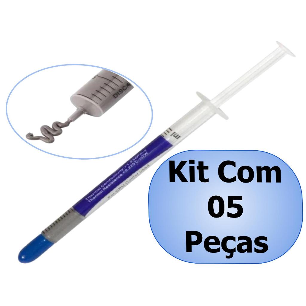 kit C/ 5 Pasta Térmica Hy510 Halnziye 1g Prata Alta Performance