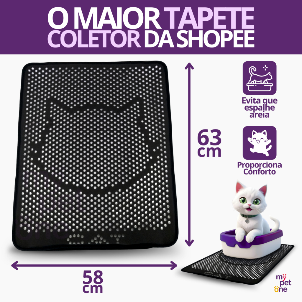 Tapete Coletor de Areia Para Gatos Higiênico Cat - Mypetone em Oferta na Shopee