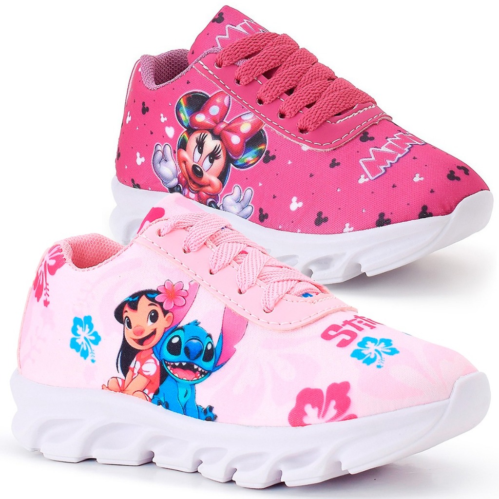 Kit 2 Tênis Infantil Menina Casual Super Macio e Leve Lançamento em Oferta na Shopee