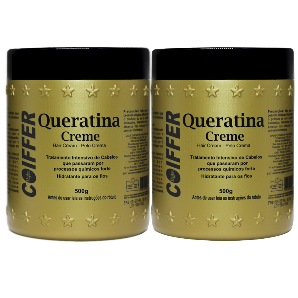 Kit 2x Queratina Creme Coiffer 500g Original Mascara De Hidratação