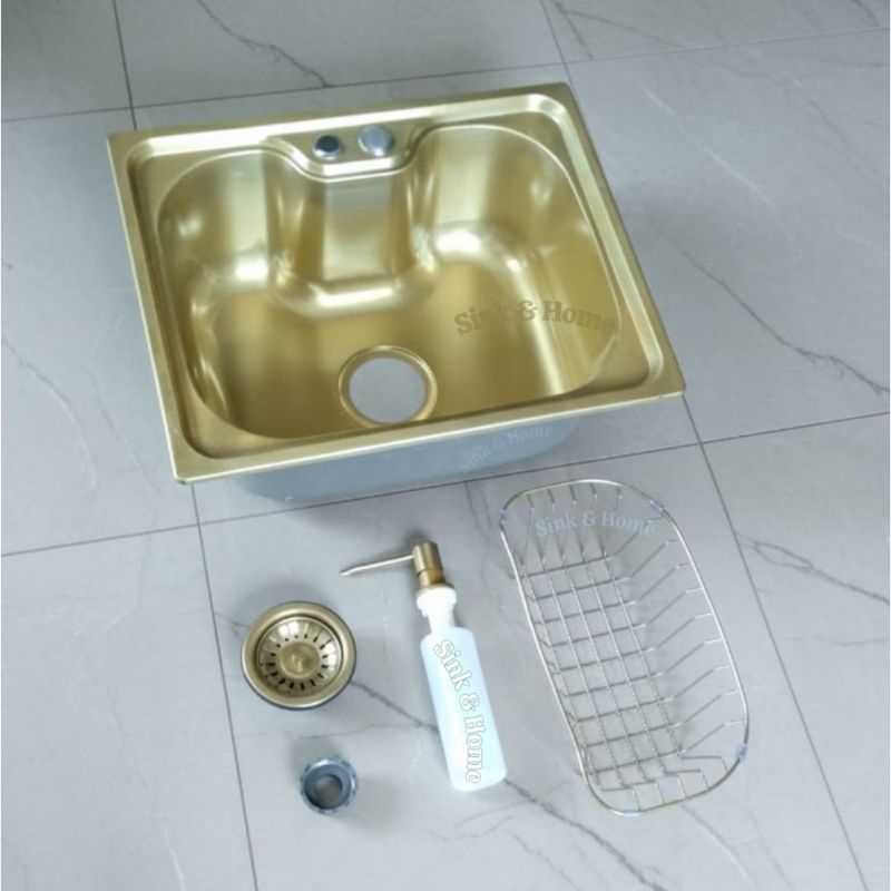 Cuba Cozinha Inox Dourada 60 CM Embutir Sobrepor 60x42 CM Cuba Gourmet Cozinha Dourada