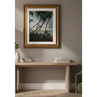 Quadro Decorativo - óleo sobre tela - 'entardecer na lagoa' - assinado pela artista
